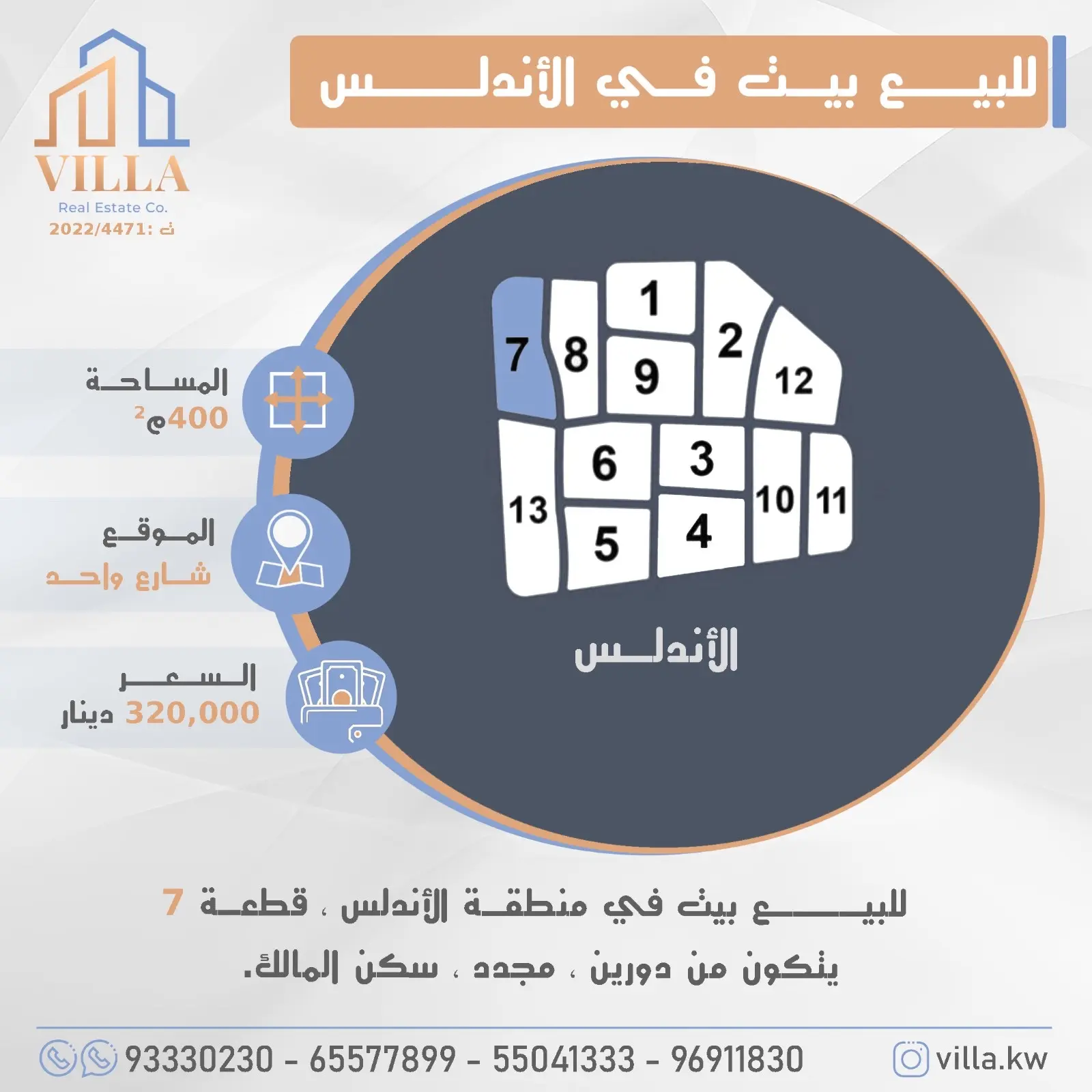 للبيع بيت في منطقة الاندلس 