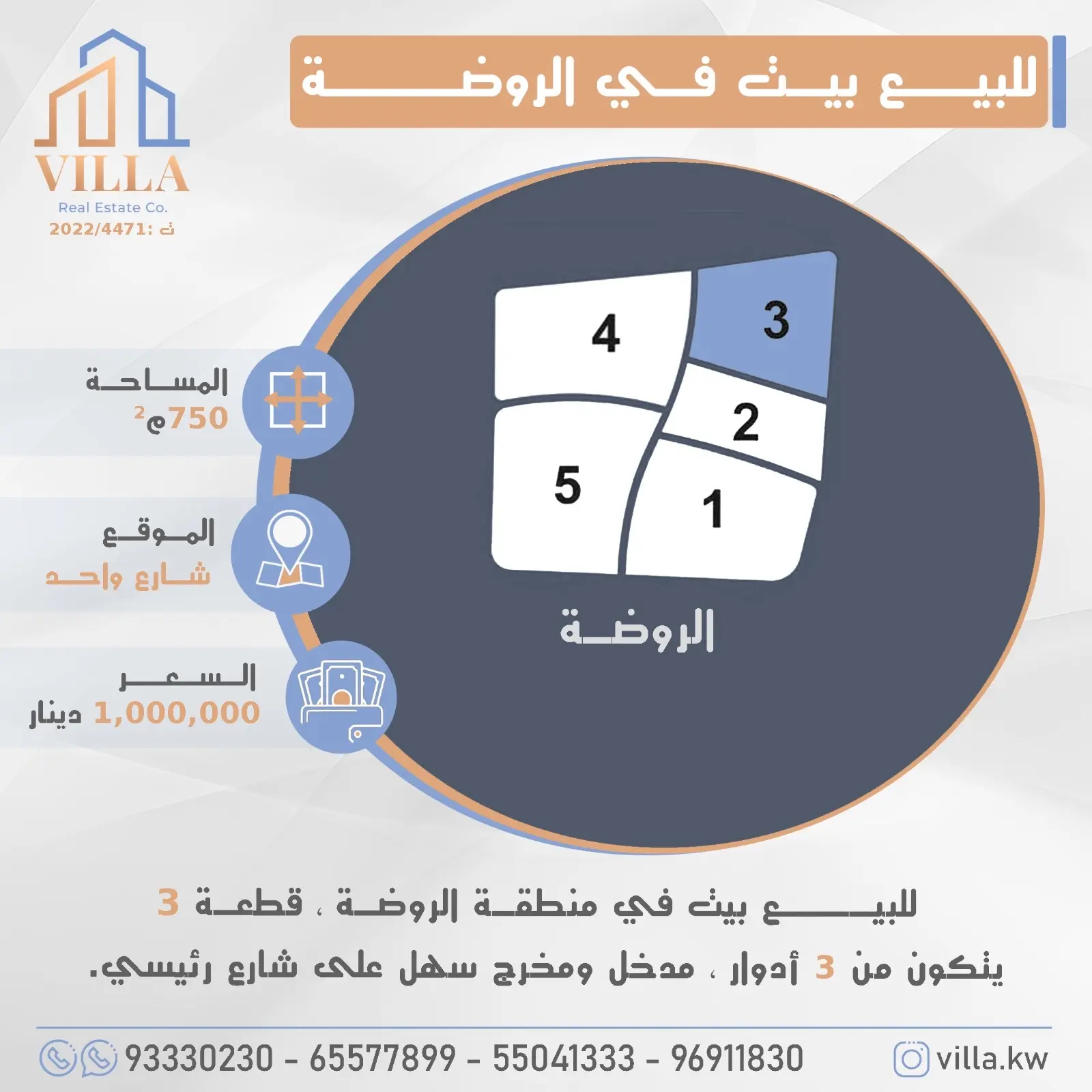 للبيع بيت في منطقة الروضة 