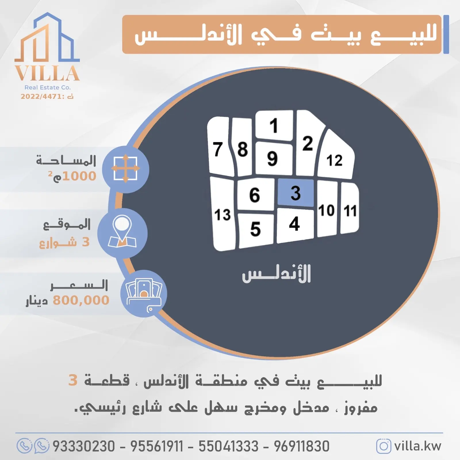 للبيع بيت في منطقة الاندلس 