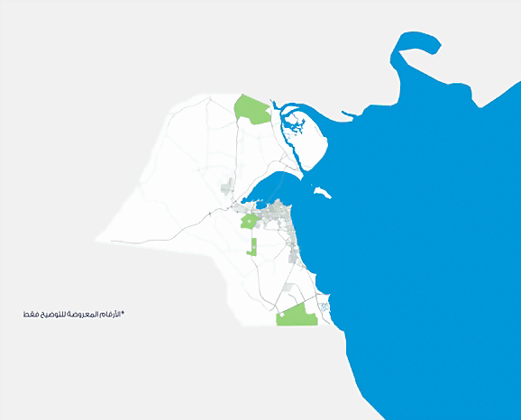 Map of Kuwait